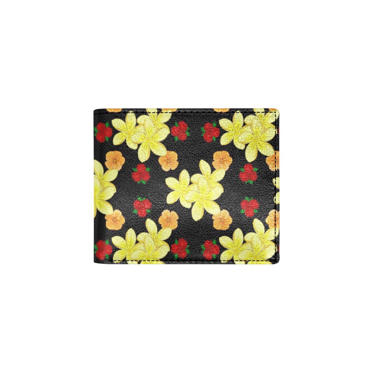 Yellow Plumeria Pattern Print Design PM04 Men's ID Card Wallet