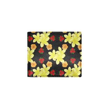 Yellow Plumeria Pattern Print Design PM04 Men's ID Card Wallet