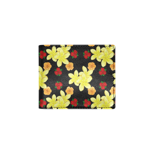Yellow Plumeria Pattern Print Design PM04 Men's ID Card Wallet