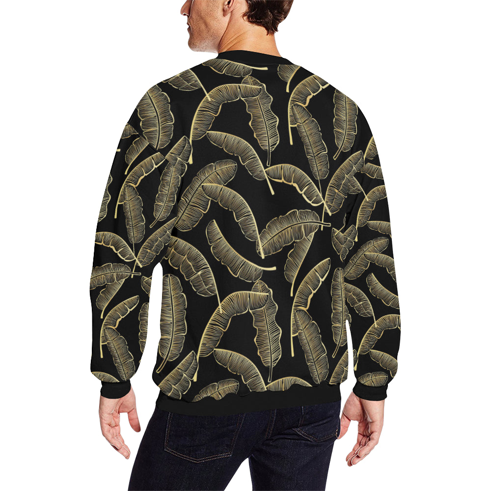 Banana Leaf Pattern Print Design BL07 Men Long Sleeve Sweatshirt