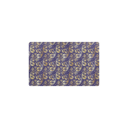 Paisley Blue Yellow Design Print Kitchen Mat