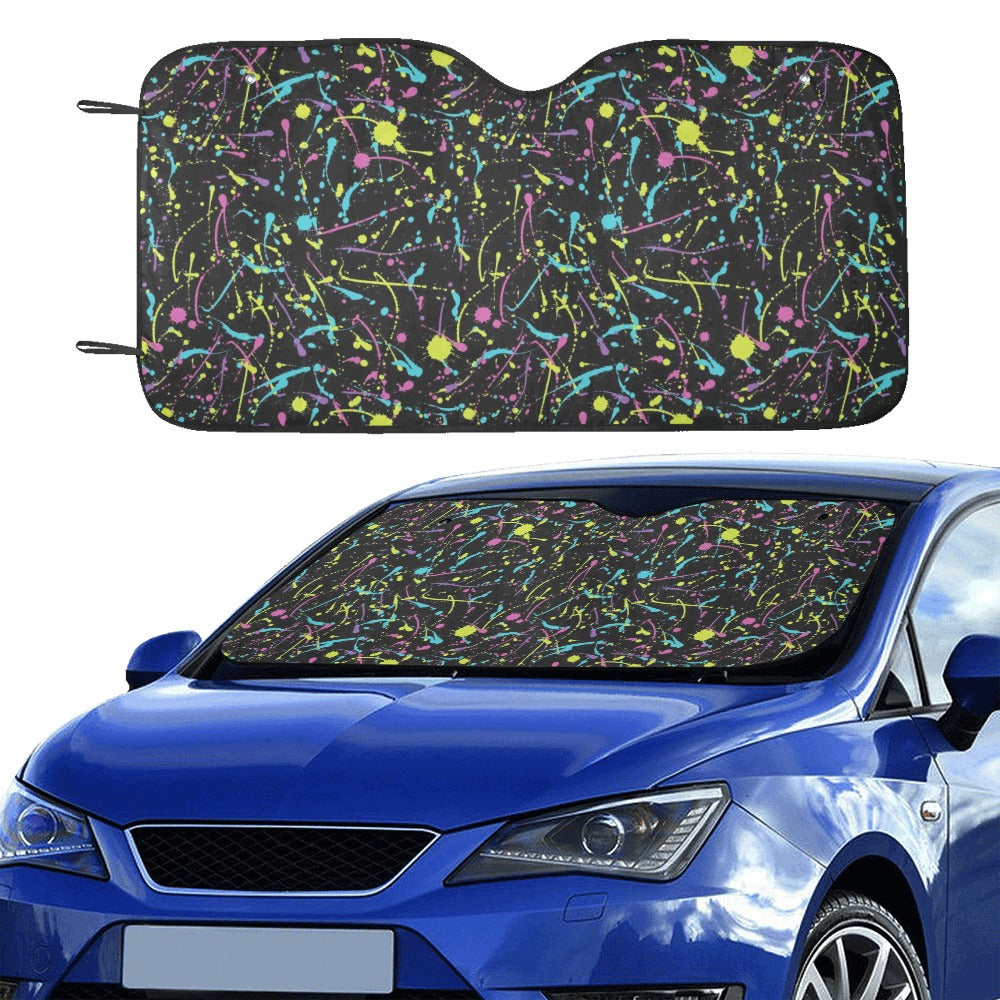 Splatter Multicolor Print Design LKS302 Car front Windshield Sun Shade