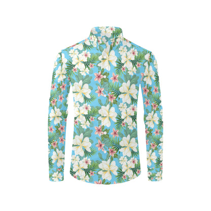 Plumeria Pattern Print Design PM028 Men's Long Sleeve Shirt