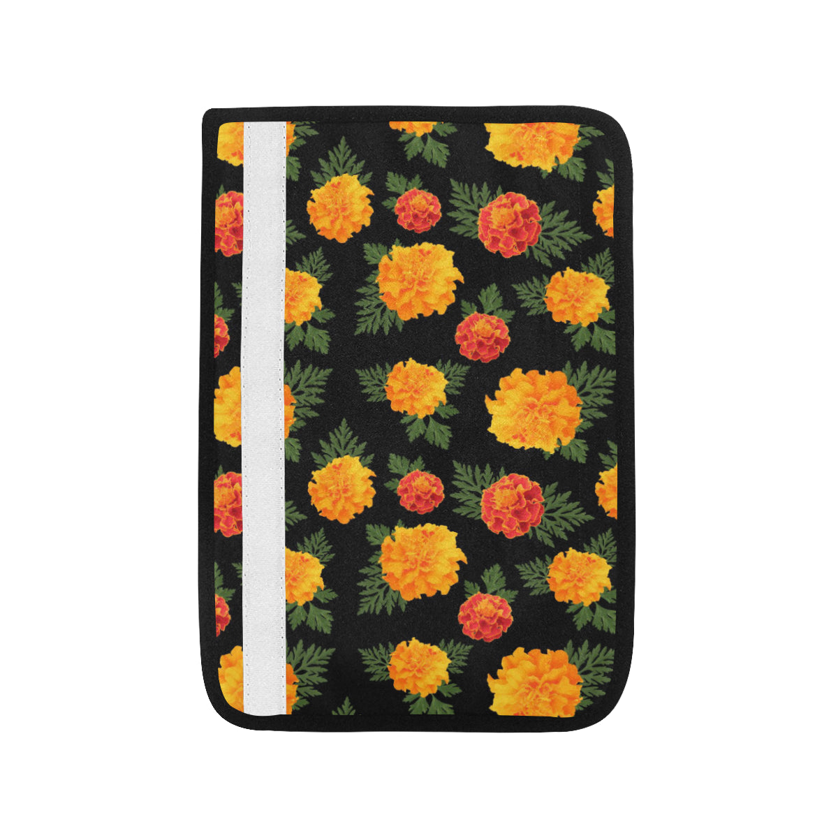 Marigold Pattern Print Design MR05 Car Seat Belt Cover