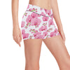 Orchid Pink Pattern Print Design OR07 Yoga Shorts