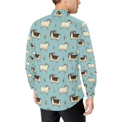 Goat Pattern Print Design 02 Men's Long Sleeve Shirt
