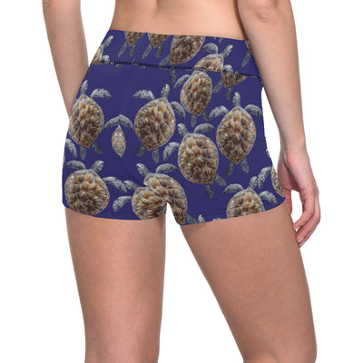 Sea Turtle Pattern Print Design T05 Yoga Shorts