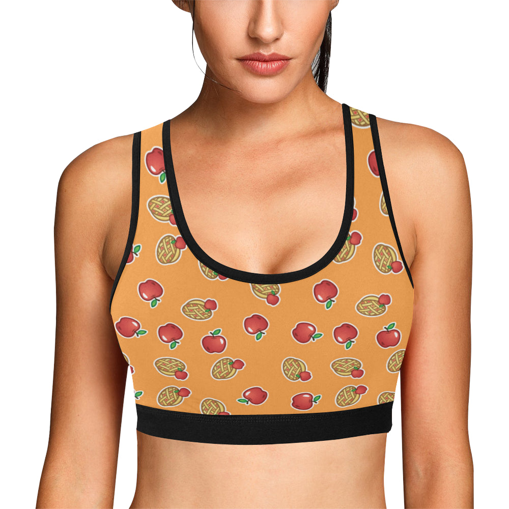 Apple Pie Pattern Print Design 02 Sports Bra