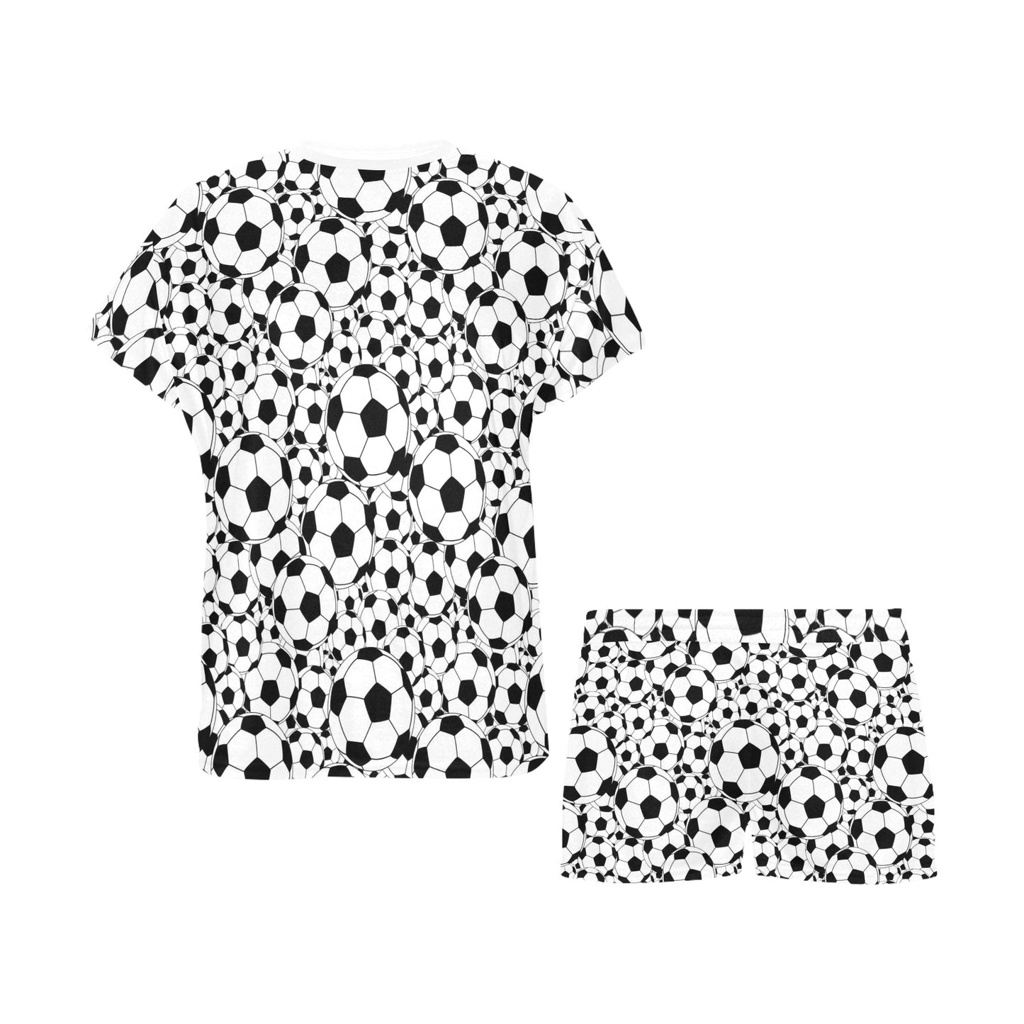Soccer Ball Print Design LKS301 Women's Short Pajama Set