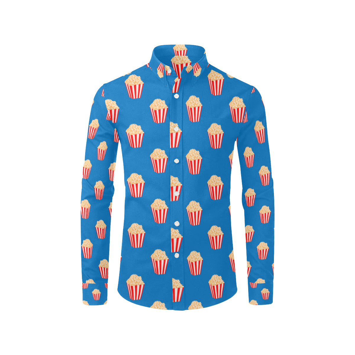 Popcorn Pattern Print Design A04 Men's Long Sleeve Shirt