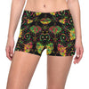 lotus Boho Pattern Print Design LO09 Yoga Shorts