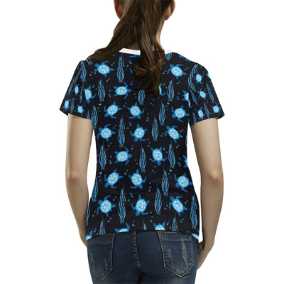 Sea Turtle Print Design LKS3013 Women's  T-shirt