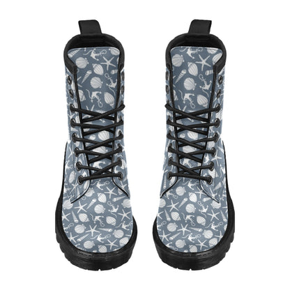 Seashell Print Design LKS306 Women's Boots