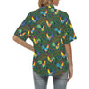 Rooster Pattern Print Design A01 Women's Hawaiian Shirt