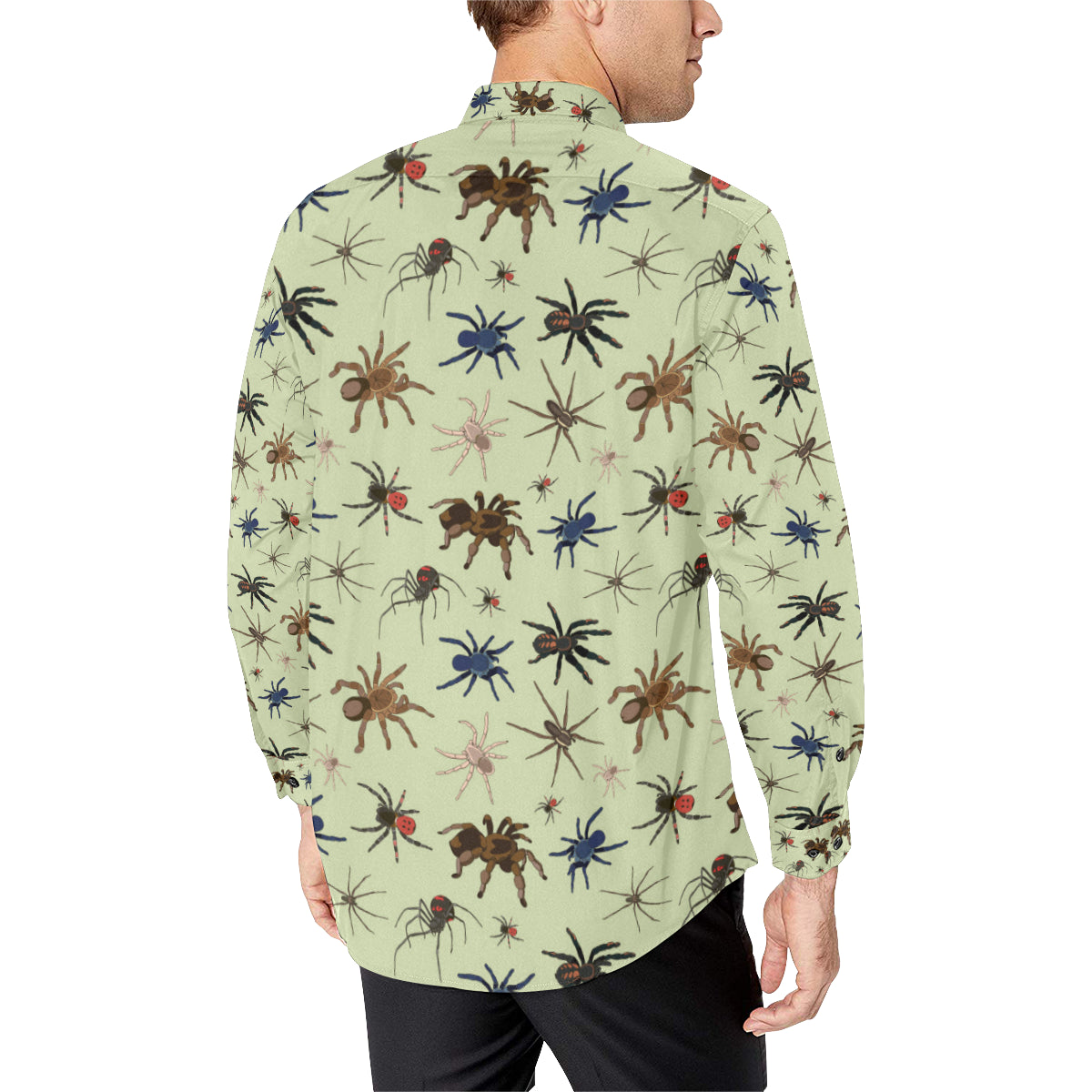 Tarantula Pattern Print Design 02 Men's Long Sleeve Shirt
