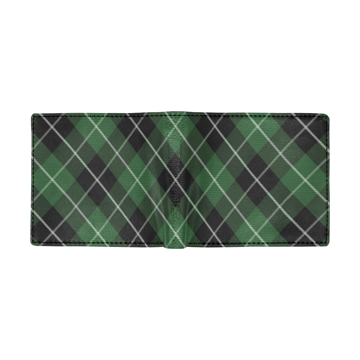Plaid Green Pattern Print Design A05 Men's ID Card Wallet