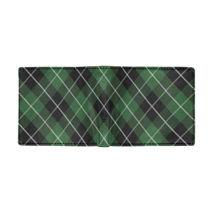 Plaid Green Pattern Print Design A05 Men's ID Card Wallet