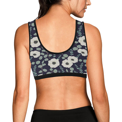 Anemone Pattern Print Design AM01 Sports Bra