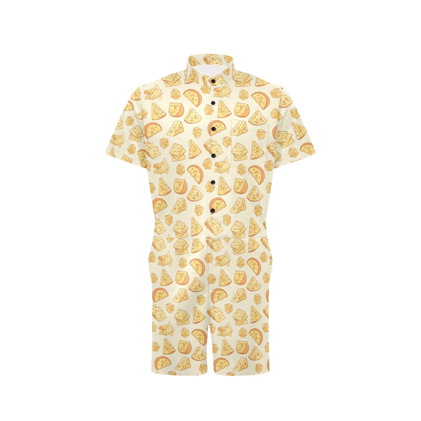 Cheese Pattern Print Design 01 Men's Romper