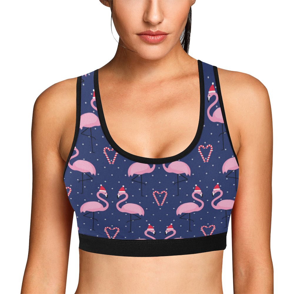 Flamingo Christmas Sports Bra