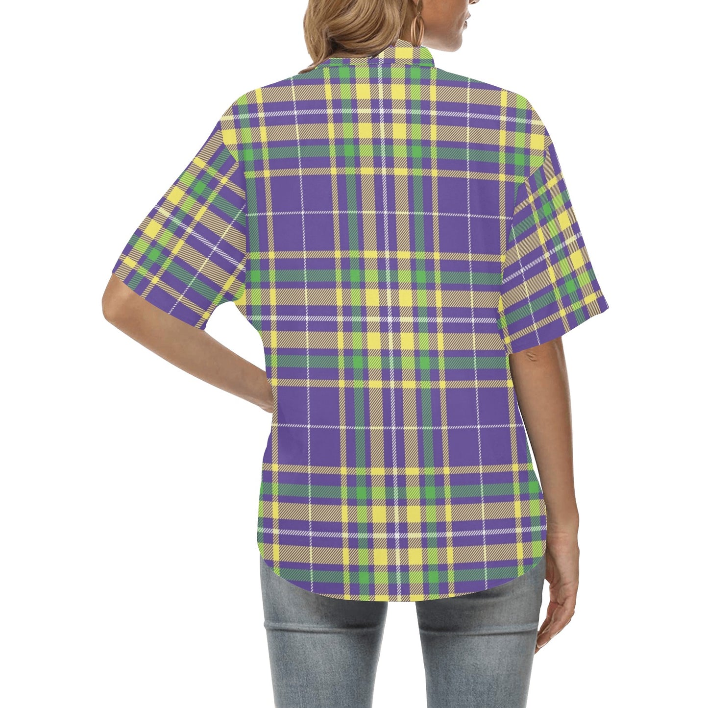 Mardi Gras Pattern Print Design 010 Women's Hawaiian Shirt