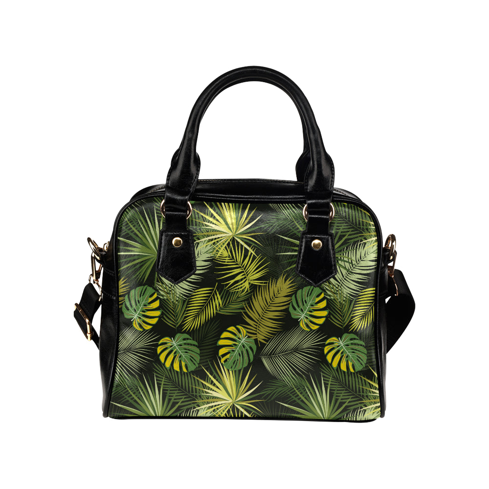 Palm Leaf Pattern Print Design A05 Shoulder Handbag