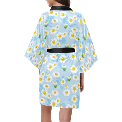 Daisy Pattern Print Design DS010 Women Kimono Robe