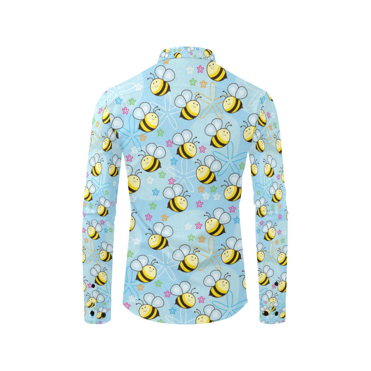 Bee Pattern Print Design BEE03 Men's Long Sleeve Shirt