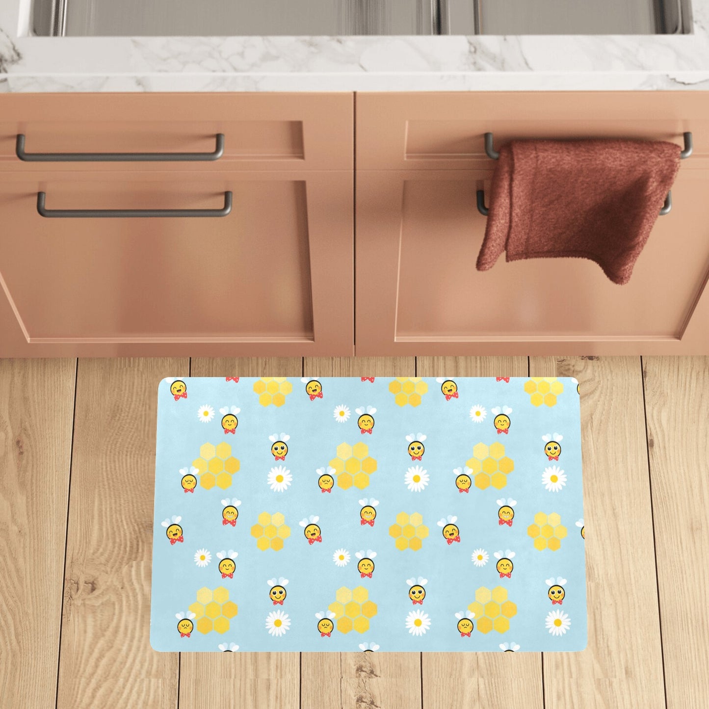 Bee Cute Print Design LKS304 Kitchen Mat