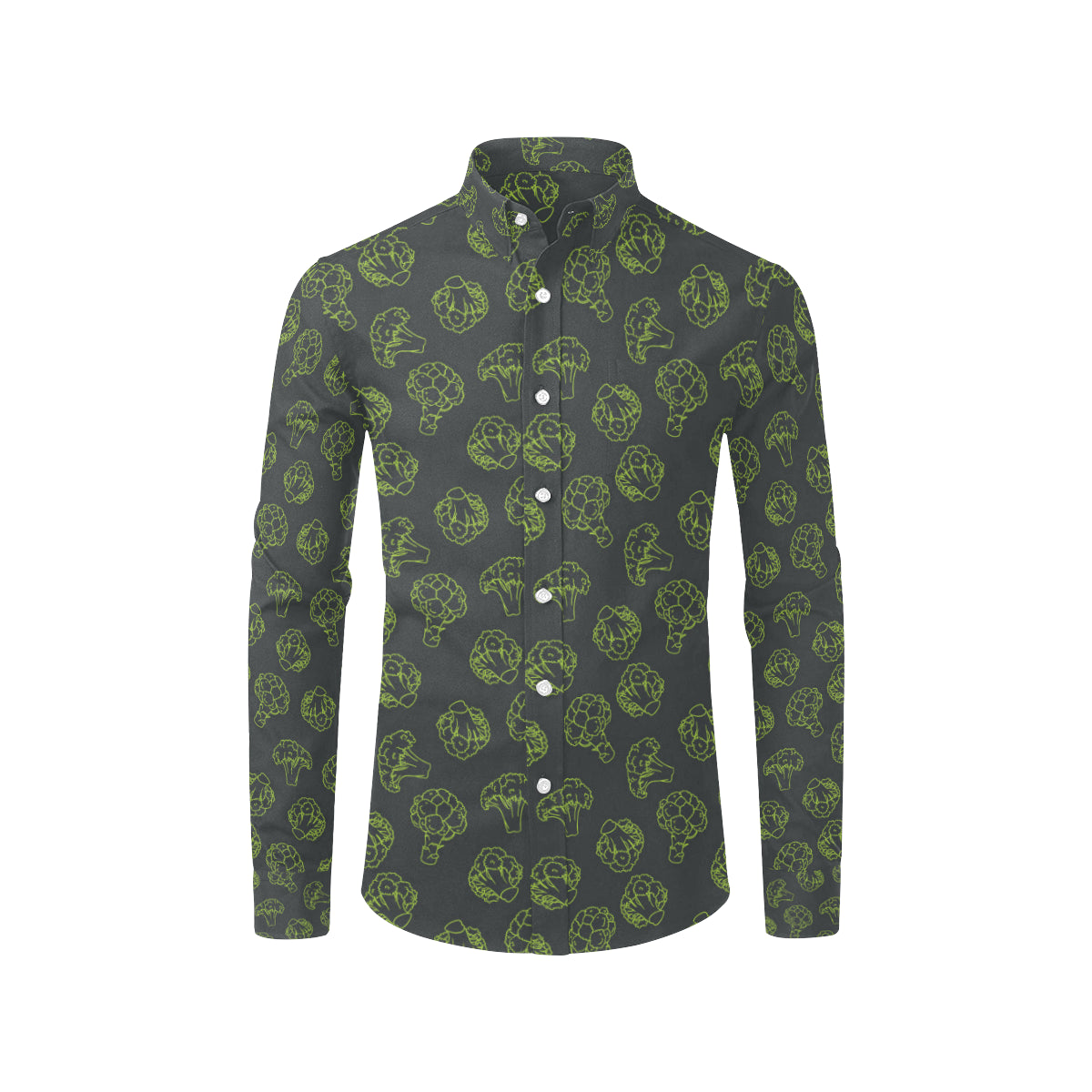 Broccoli Pattern Print Design 01 Men's Long Sleeve Shirt