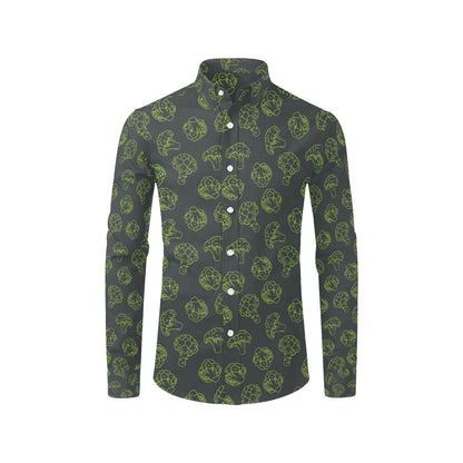 Broccoli Pattern Print Design 01 Men's Long Sleeve Shirt