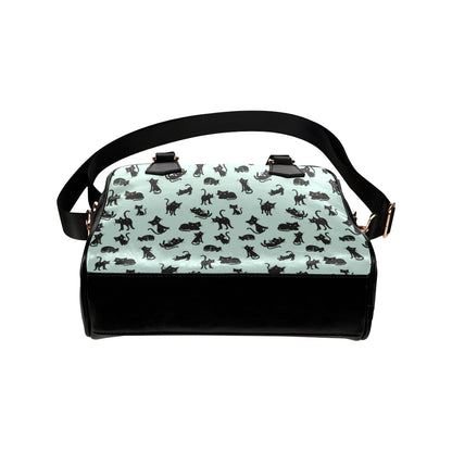 Black Cat Pattern Print Design 04 Shoulder Handbag