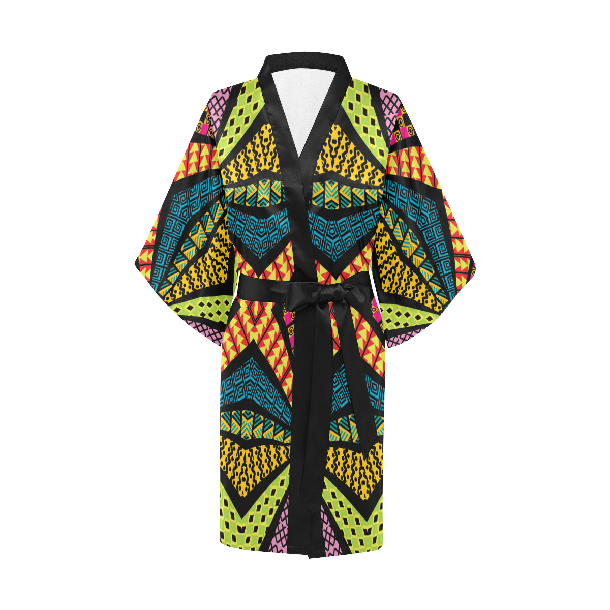 Kaleidoscope Pattern Print Design 05 Women's Short Kimono