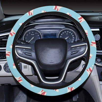 Bacon Pattern Print Design 03 Steering Wheel Cover with Elastic Edge