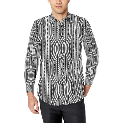 Polynesian Tribal Style Men's Long Sleeve Shirt