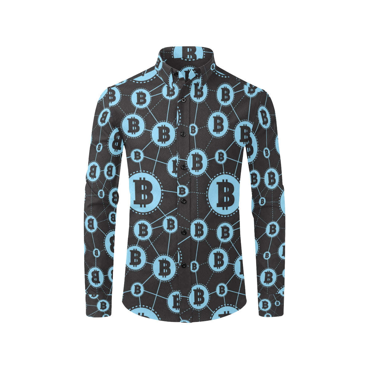Cryptocurrency Pattern Print Design 02 Men's Long Sleeve Shirt