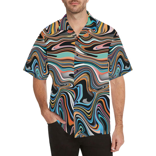 Liquid Pattern Print Design 02 Men's Hawaiian Shirt