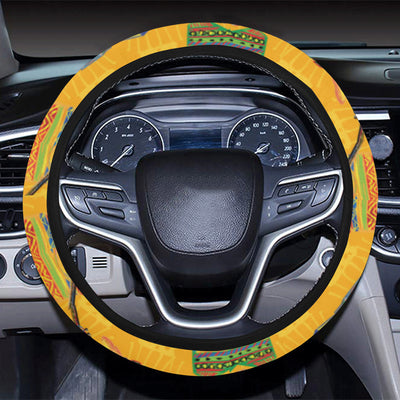 Maracas Mexican Style Pattern Print Design 02 Steering Wheel Cover with Elastic Edge