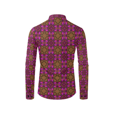 kaleidoscope Abstract Print Design Men's Long Sleeve Shirt