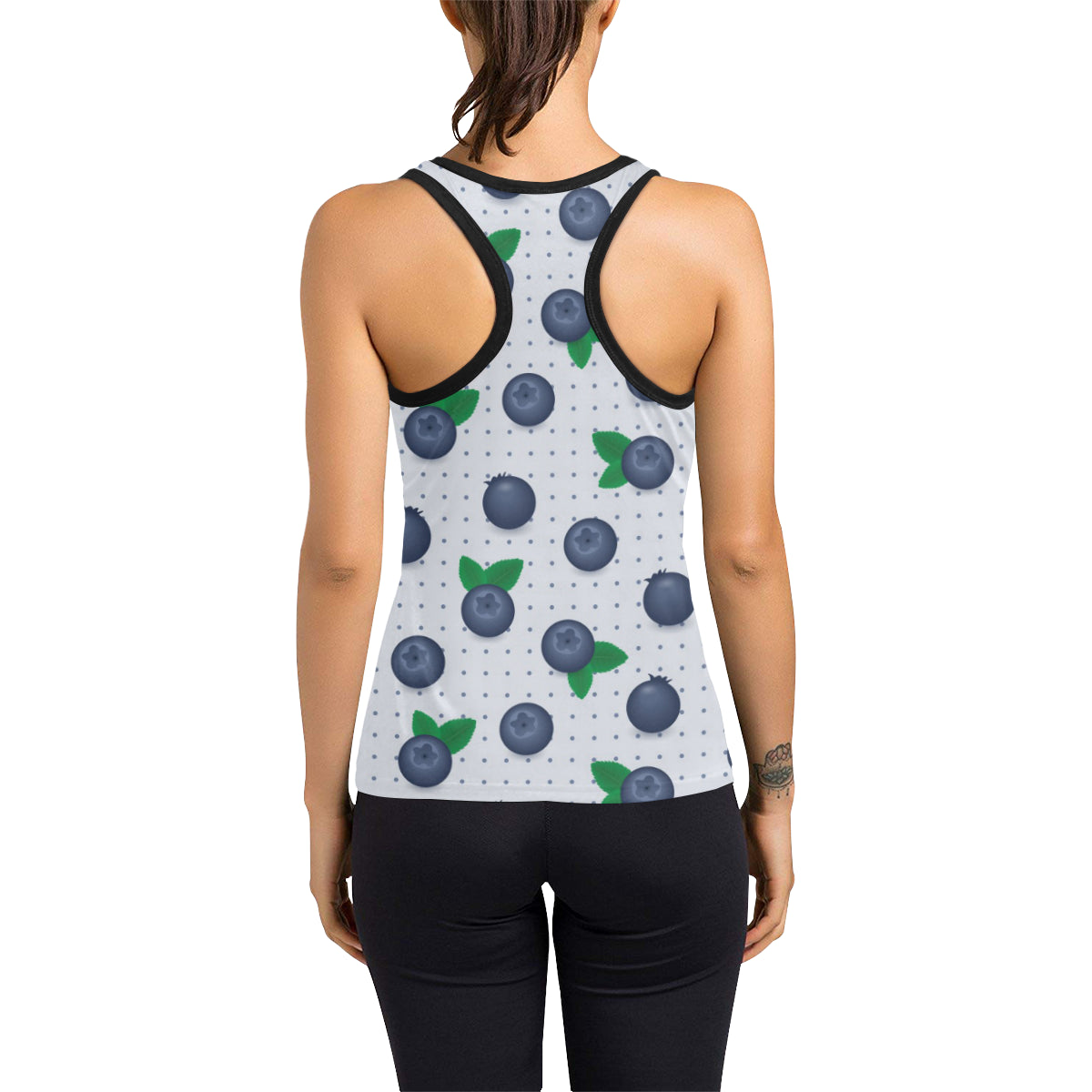Blueberry Pattern Print Design BB02 Women's Racerback Tank Top