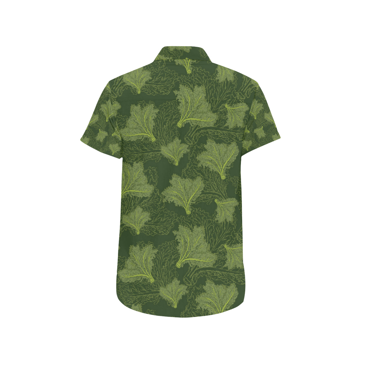 Kale Pattern Print Design 01 Men's Short Sleeve Button Up Shirt