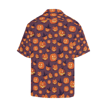 Halloween Pumpkin Pattern Print Design 03 Men's Hawaiian Shirt