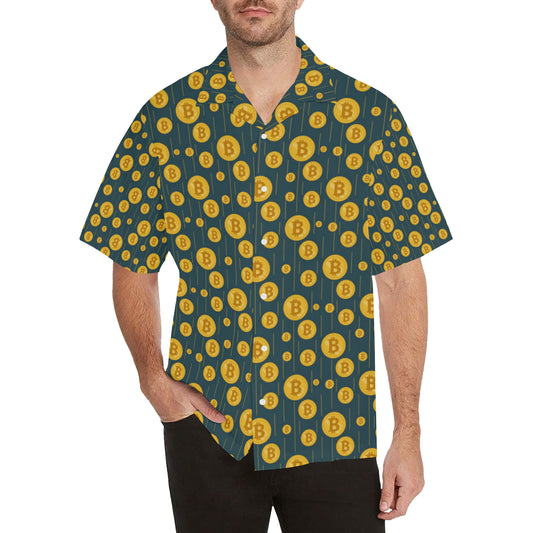 Bitcoin Pattern Print Design 01 Men's Hawaiian Shirt