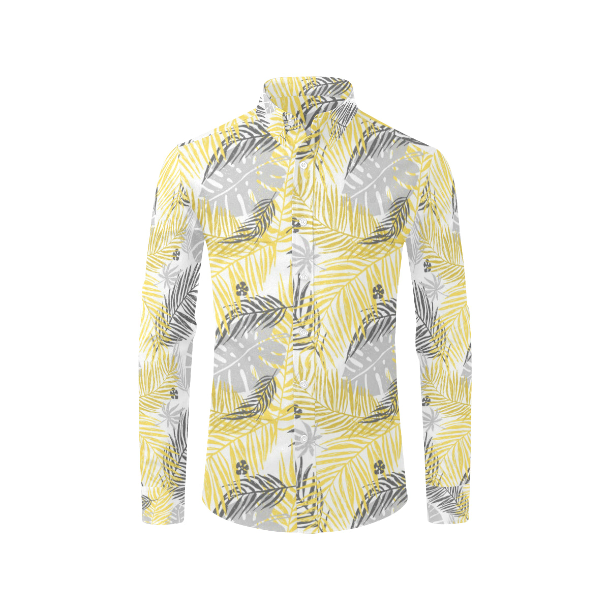 Palm Leaves Pattern Print Design PL012 Men's Long Sleeve Shirt