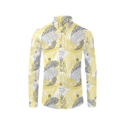 Palm Leaves Pattern Print Design PL012 Men's Long Sleeve Shirt