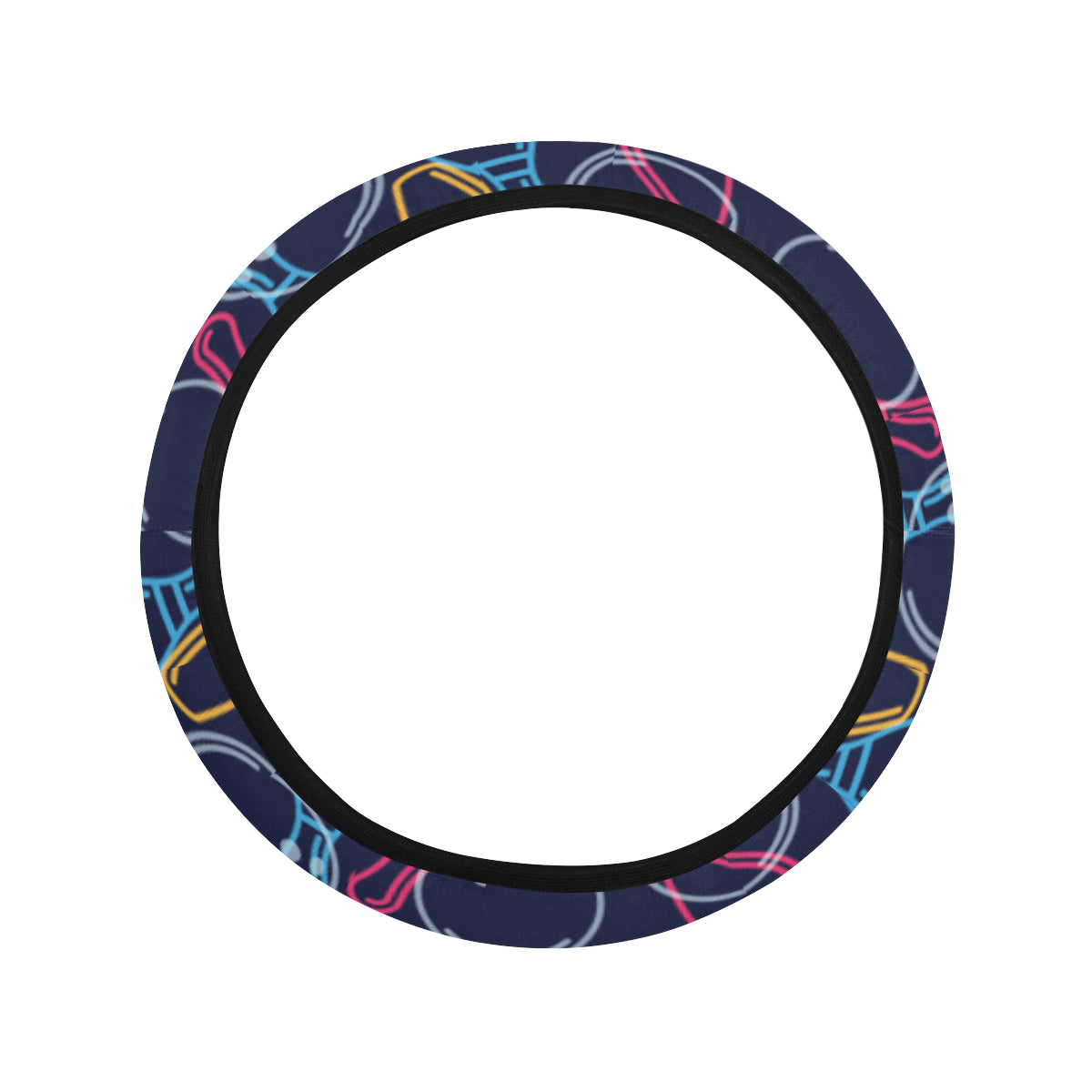 Bowling Pattern Print Design 07 Steering Wheel Cover with Elastic Edge