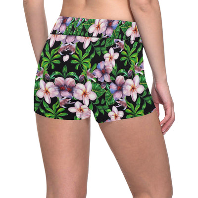 Plumeria Pattern Print Design PM01 Yoga Shorts