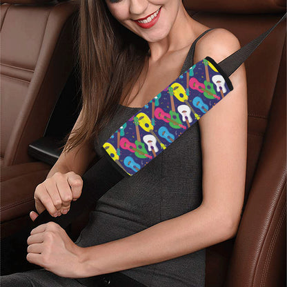 Ukulele Pattern Print Design 02 Car Seat Belt Cover