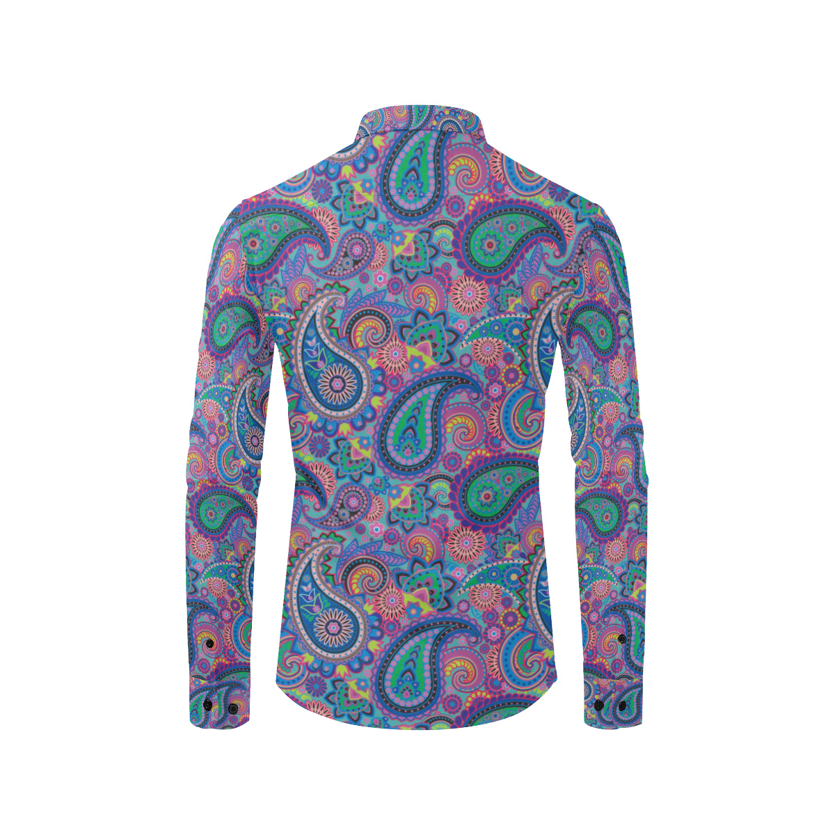 Paisley Colorful Pattern Print Design A02 Men's Long Sleeve Shirt