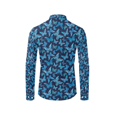 Butterfly Pattern Print Design 03 Men's Long Sleeve Shirt